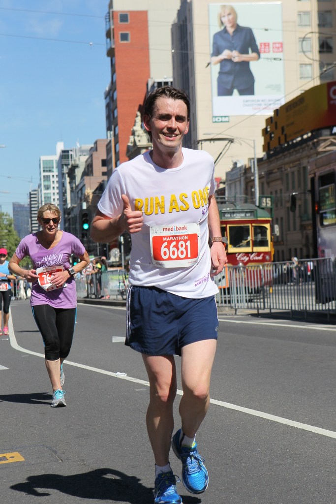 Feigning happiness with a thumbs up