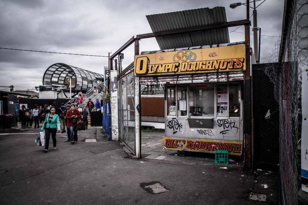 This was taken on an excursion to Footscray. I'm not a massive fan of excessive HDR...but I reckon the balance is right in this one. I also had a weird moment where I had taken some shots down near the the river of a guy in a red hood looking towards the city. When I looked at this photo I saw someone in a red hood and thought 'That guy was following me!' But it was a different person...I think.